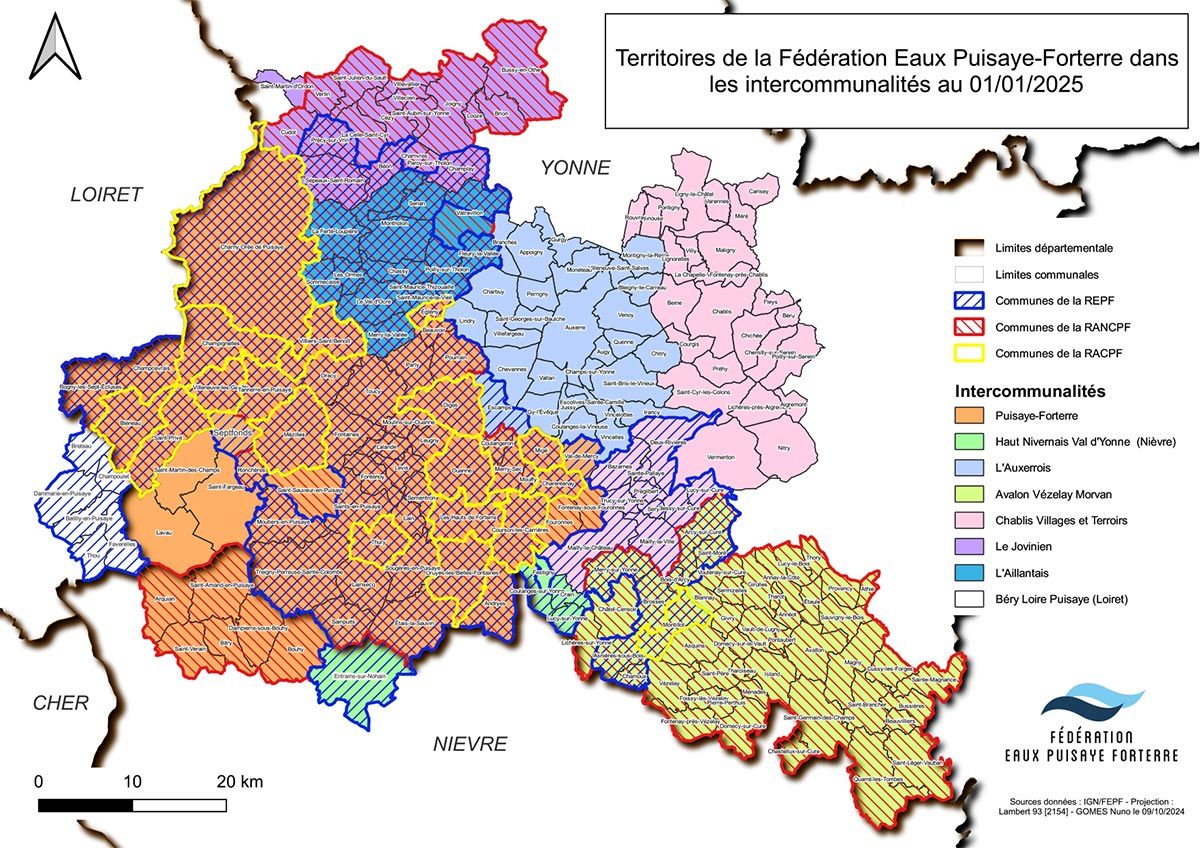 territoires de la fédération eaux puisaye forterre 2025 01 01